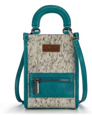 MW1311-1831 TQ Montana West Hair-On Cowhide North South Mini Tote/Crossbody