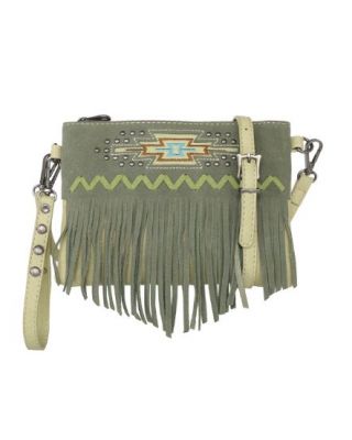 MW1214-181 GN  Montana West Aztec Collection Crossbody/Wristlet