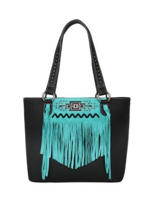 MW1214G-8317 BK Montana West Aztec Collection Concealed Carry Tote