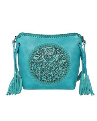 MW1218-8360 TQ Montana West Tooled Collection Saddle Bag