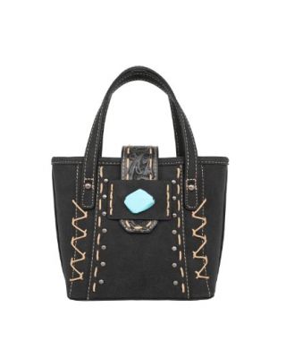 MW1221-923 BK Montana West Tooled Collection Small Tote/Crossbody