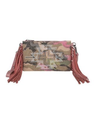 MW1226-181 PK Montana West Aztec Camo Print Canvas Crossbody/Wristlet