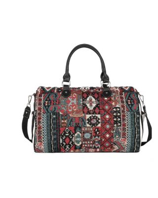 MW1228-5110 RD Montana West Western Pattern Canvas Weekender Bag