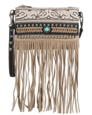 MW1237-181 KH Montana West Fringe Collection Clutch/Crossbody