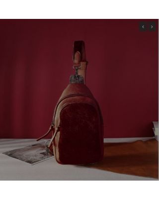 MW1238-S9110 BR Montana West Genuine Hair-On Cowhide Sling Bag