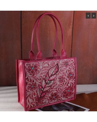 MW1244G-8317 HPK Montana West Embroidered Floral Cut-out Collection Concealed Carry Tote