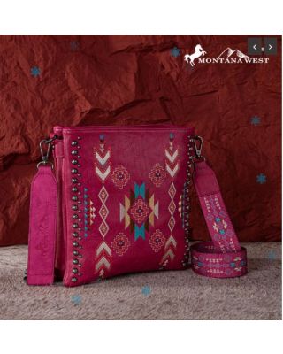 MW1245G-9360 HPK Montana West Embroidered Collection Concealed Carry Crossbody