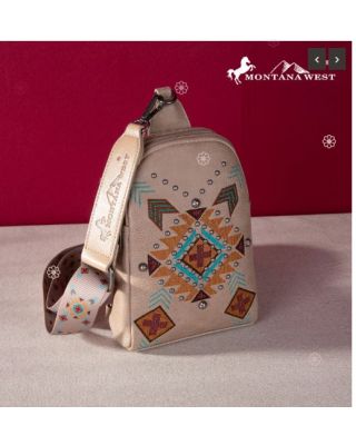 MW1248-210 TN Montana West Embroidered Aztec Collection Sling Bag