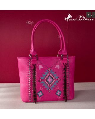 MW1248G-8317 HPK Montana West Embroidered Aztec Collection Concealed Carry Tote