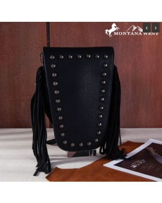 MW1250-198 BK  Montana West Fringe Belt Bag Sling Bag