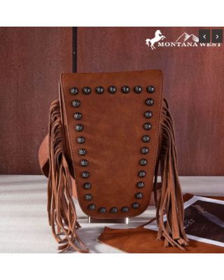 MW1250-198 BR  Montana West Fringe Belt Bag Sling Bag