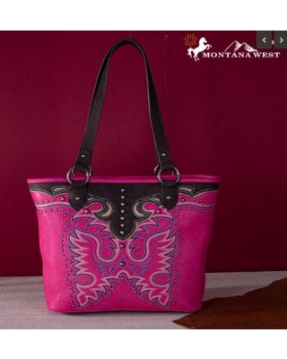 MW1253G-8317 HPK Montana West Embroidered Collection Concealed Carry Tote