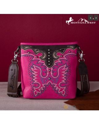 MW1253G-9360 HPK Montana West Embroidered Collection Concealed Carry Crossbody