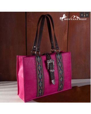 MW1254G-8119 HPK Montana West Buckle Aztec Collection Concealed Carry Tote