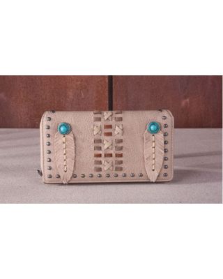 MW1159-W010 KH Montana West Feather Collection Wallet