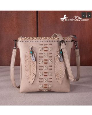 MW1259G-9360 KH Montana West Feather Collection Concealed Carry Crossbody 