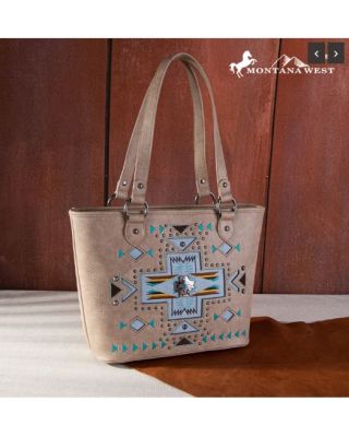 MW1261G-8317 KH Montana West Concho Collection Concealed Carry Tote