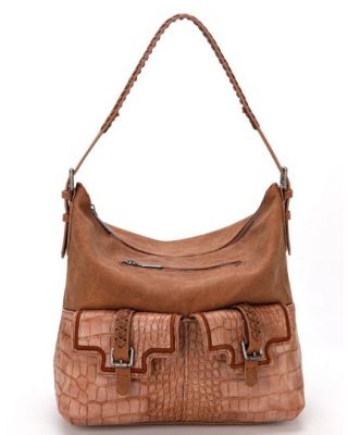 MW1286G-918 BR Montana West Croc Print Concealed Carry Hobo Black