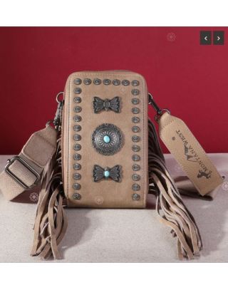 MW1270-183A KH Montana West Fringe Mariposa Concho Collection Phone Crossbody