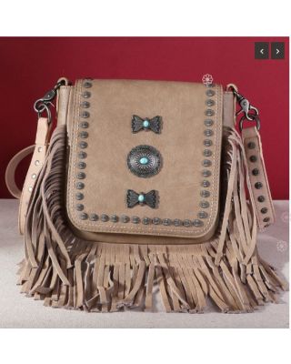 MW1270-8360 KH Montana West Fringe Mariposa Concho Collection Crossbody
