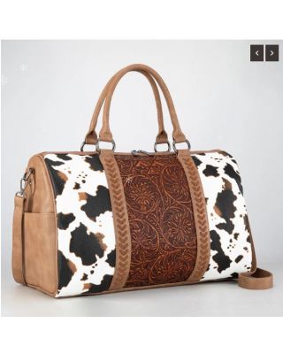 MW1318-5110 BR Montana West Tooled Collection Duffle Bag