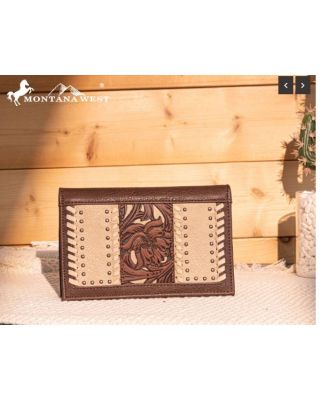 MW1322-W048 CF Montana West Tooled Floral Bi-Fold Wallet