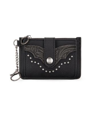 MW1323-W049 BK Montana West Floral Tooled Collection Key Ring Wallet