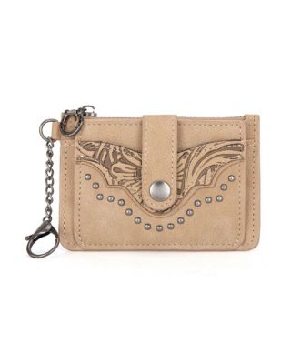 MW1323-W049 TN Montana West Floral Tooled Collection Key Ring Wallet