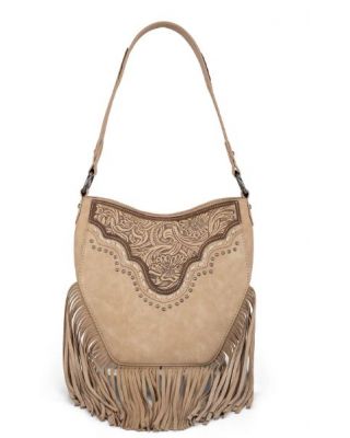MW1323G-918 TN Montana West Tooled Fringe Collection Hobo Shoulder Bag