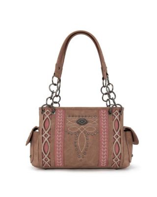 MW1325G-8085 PK Montana West Cut-Out Embroidered Concealed Carry Satchel