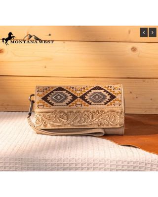 MW1330-W018 TN Montana West Tooled Embroidered Collection Wallet