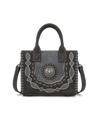 MW1331-8322 BK Montana West Concho Collection Small Tote/Crossbody