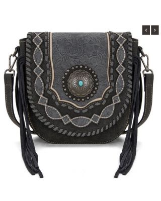 MW1331-8360 BK Montana West Concho Collection Crossbody