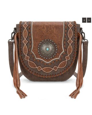 MW1331-8360 BR Montana West Concho Collection Crossbody