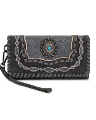 MW1331-W018 BK Montana West Concho Collection Wallet