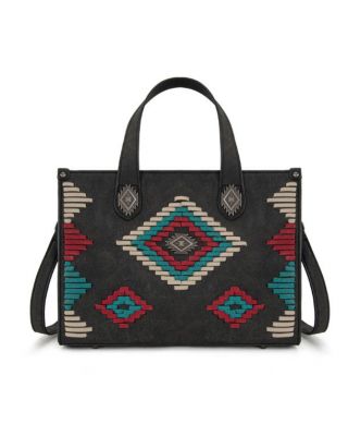 MW1332-8322 BK Montana West Aztec Collection Tote/Crossbody