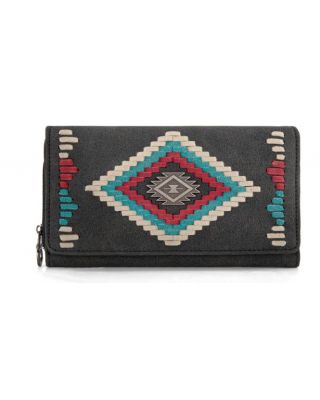 MW1332-W010 BK Montana West Aztec Collection Wallet