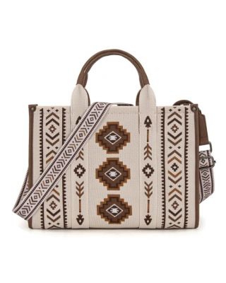 MW1333-8113 BG Montana West Aztec Retro Arrows Dual Sided Print Large Tote