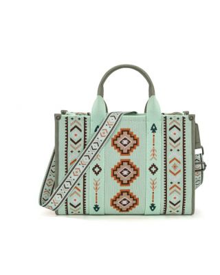 MW1333-8113 GN Montana West Aztec Retro Arrows Dual Sided Print Large Tote