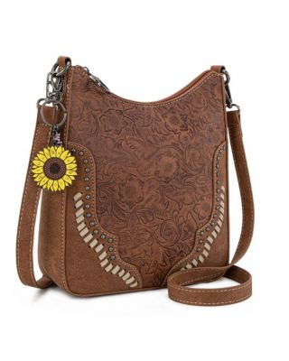 MW1335-8330 BR Montana West Embossed Collection Crossbody Bag