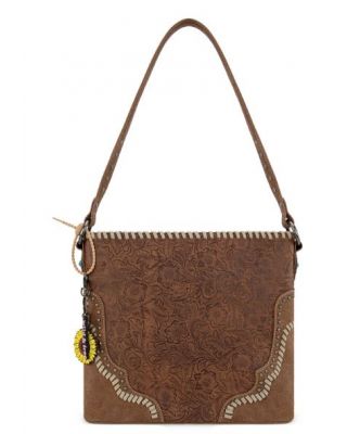 MW1335G-918 BR Montana West Embossed Collection Hobo Shoulder Bag