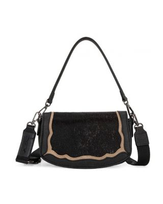 MW1336-8633 BK Montana West Hair-On Cowhide Mini Shoulder Bag