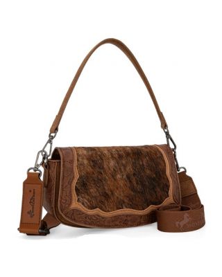MW1336-8633 BR Montana West Hair-On Cowhide Mini Shoulder Bag