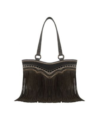 MW1340G-8317BK Montana West Fringe Collection Concealed Carry Tote