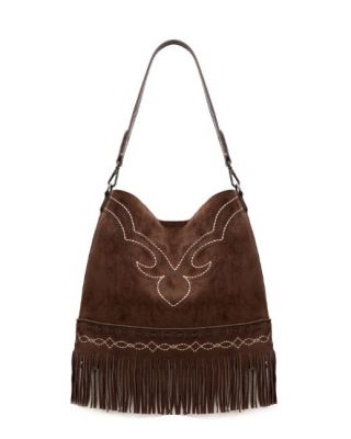 MW1341-918CF Montana West Boot Stitch Fringe Hobo Bag