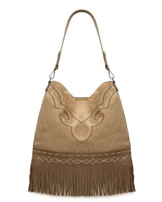MW1341-918KH Montana West Boot Stitch Fringe Hobo Bag