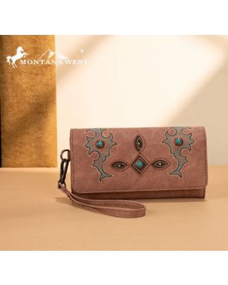 MW1344-W002 DPK Montana West Concho Embroidered Collection Wallet