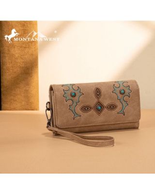 MW1344-W002 TN Montana West Concho Embroidered Collection Wallet