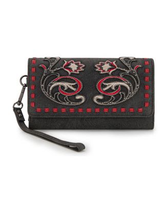 MW1348-W002 BK Montana West Embroidered Collection Wallet