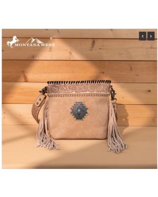 MW1350-8360 TN Montana West Tooled Aztec Concho Collection Crossbody